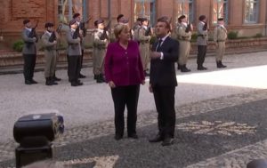 Asse franco-tedesco. Angela Merkel con Emmauel Macron