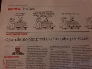 Giornalisti portoghesi, Editoriale del giornalista Tavares su 'Publico'