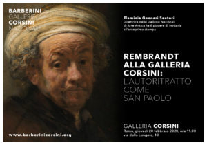 Autoritratto come San Paolo, Locandina sulla mostra alla Galleria Corsini dell'"Autoritratto come San Paolo" di Rembrandt
