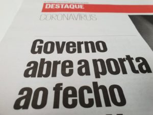 Affrontare l'epidemia, Preoccupazione dei giornali portoghesi per il Coronavirus