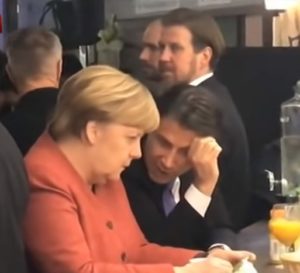 Kurz, Angela Merkel e Giuseppe Conte