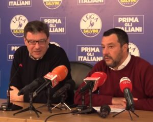 Leader dimezzato, Giancarlo Giorgetti e Matteo Salvini