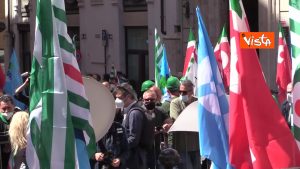 "Percorso di mobilitazione", Manifestazione di Cgil, Cisl, Uil davanti alla Camera