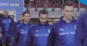 calcio, Azzurri in campo per Italia-Macedonia del 6 ottobre 2017 (1-1)