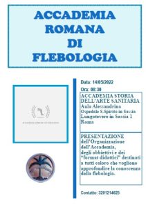 Accademia Romana di Flebologia, La locandina dell'evento