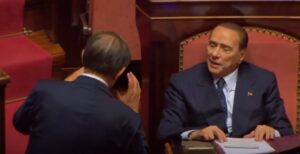 Rissa Berlusconi-Meloni, Ignazio La Russa e Silvio Berlusconi