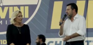 Meloni e Macron cercano l'intesa, Marine Le Pen e Matteo Salvini