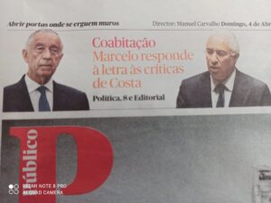 Elezioni politiche anticipate, Marcelo Rebelo de Sousa e Antonio Costa in una foto pubblicata da "Publico"